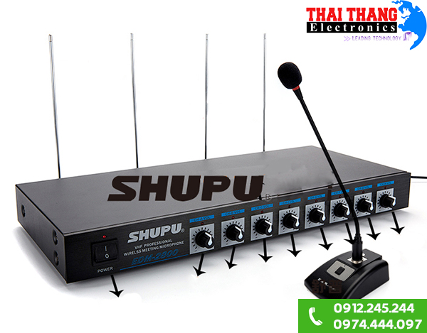 Micro hội nghị không dây 8 mic Shupu EDM 2800